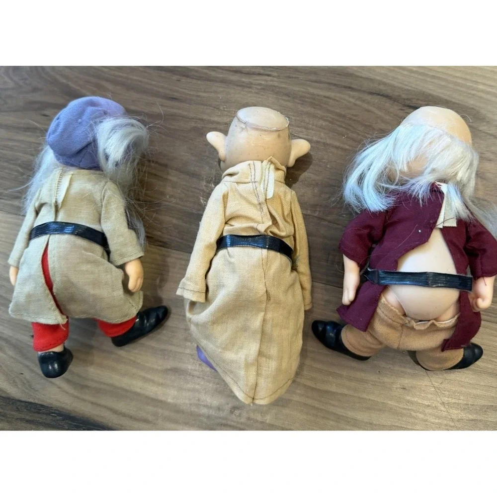 Vintage Disney Snow White Seven Dwarfs Sleepy Dopey Grumpy Lot Of 3 Dolls 6